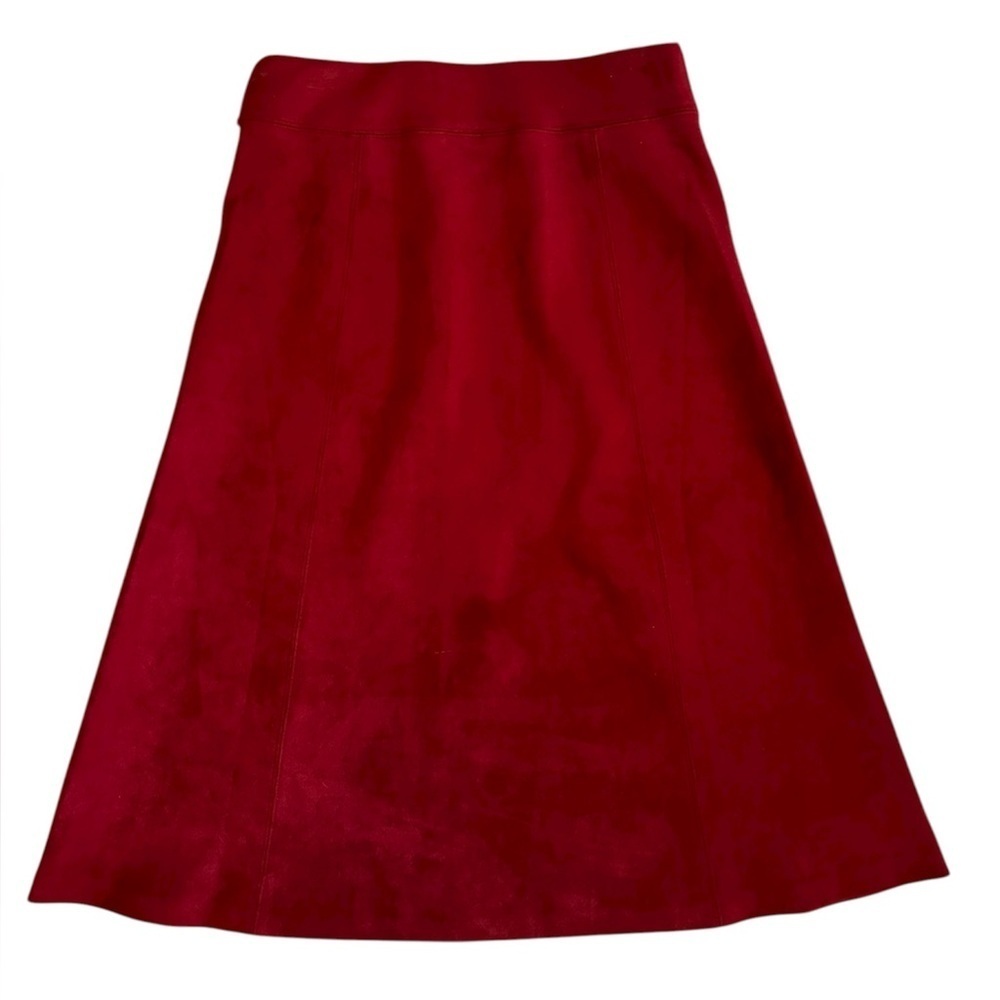 Marc New York Brick Color Faux Suede A-Line Midi Skirt Size M - Picture 2 of 8